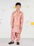 Boy's' Pink Jacket, Kurta And Patiala Set